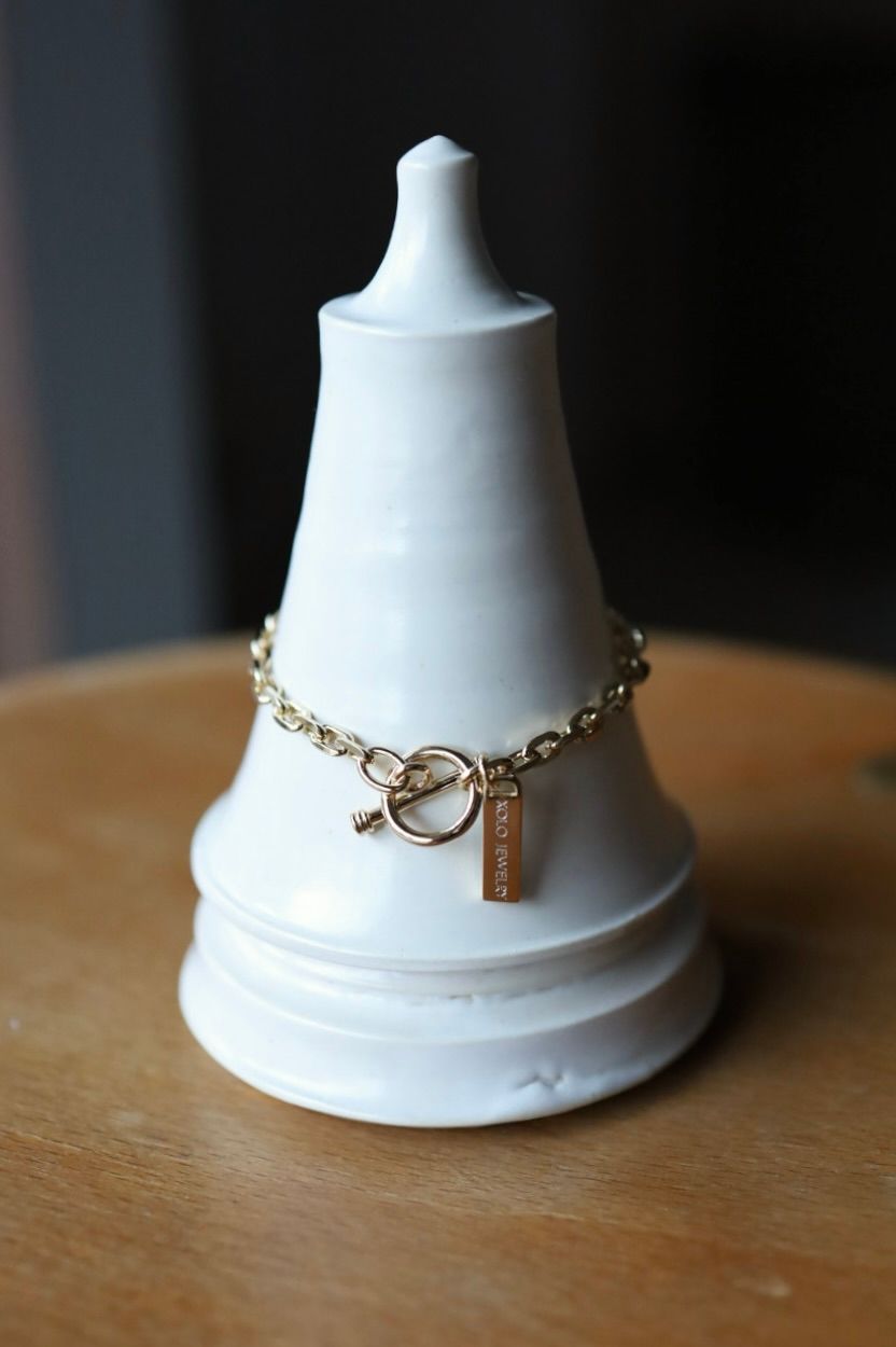 XOLO JEWELRY ブレスレット /Oval Cut Link Bracelet-4mm-Gold-(XOB117)★11月15日(土)再入荷！