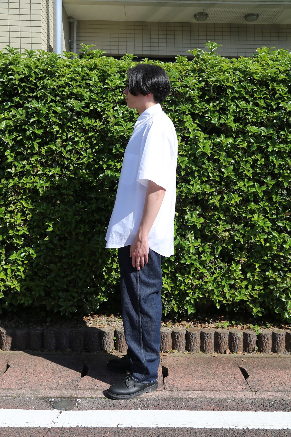 Graphpaper Broad Oversized S/S Regular Collar Shirt(GM212-50625B) style.2021.5.22