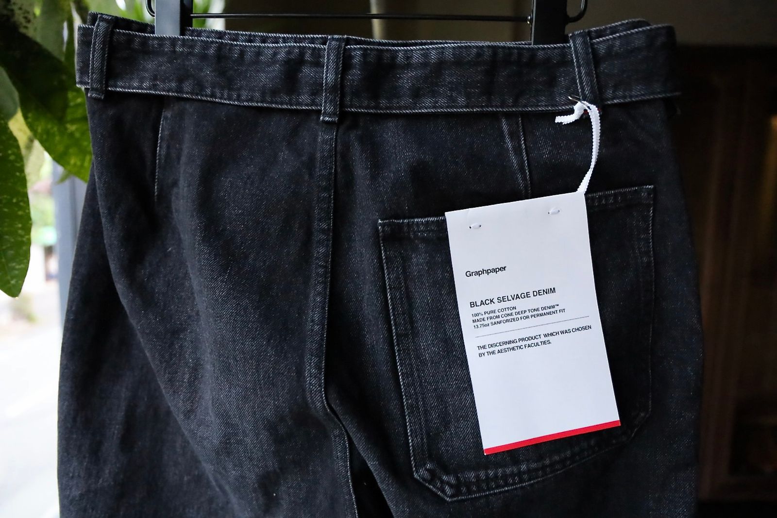 グラフペーパー25AW Selvage Denim Belted Pants(GU253-40064DB)BLACK_DARK FADE