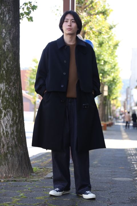 YOKE 新作 3WAY BAL COLLAR SHARE COAT(YK20AW0135C)"BLACK"style.2020.11.8.
