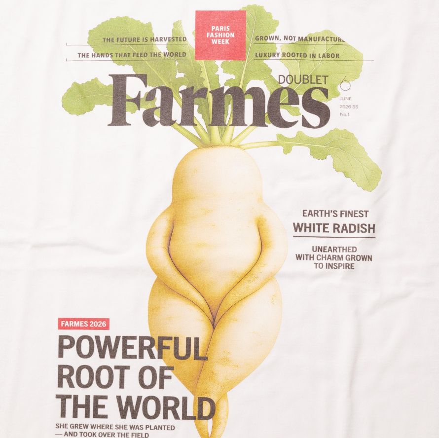 doublet ダブレット26SS FARMES MAGAZINE COVER T-SHIRT (26SS34CS430) WHITE ★1月17日(土)11:00発売！