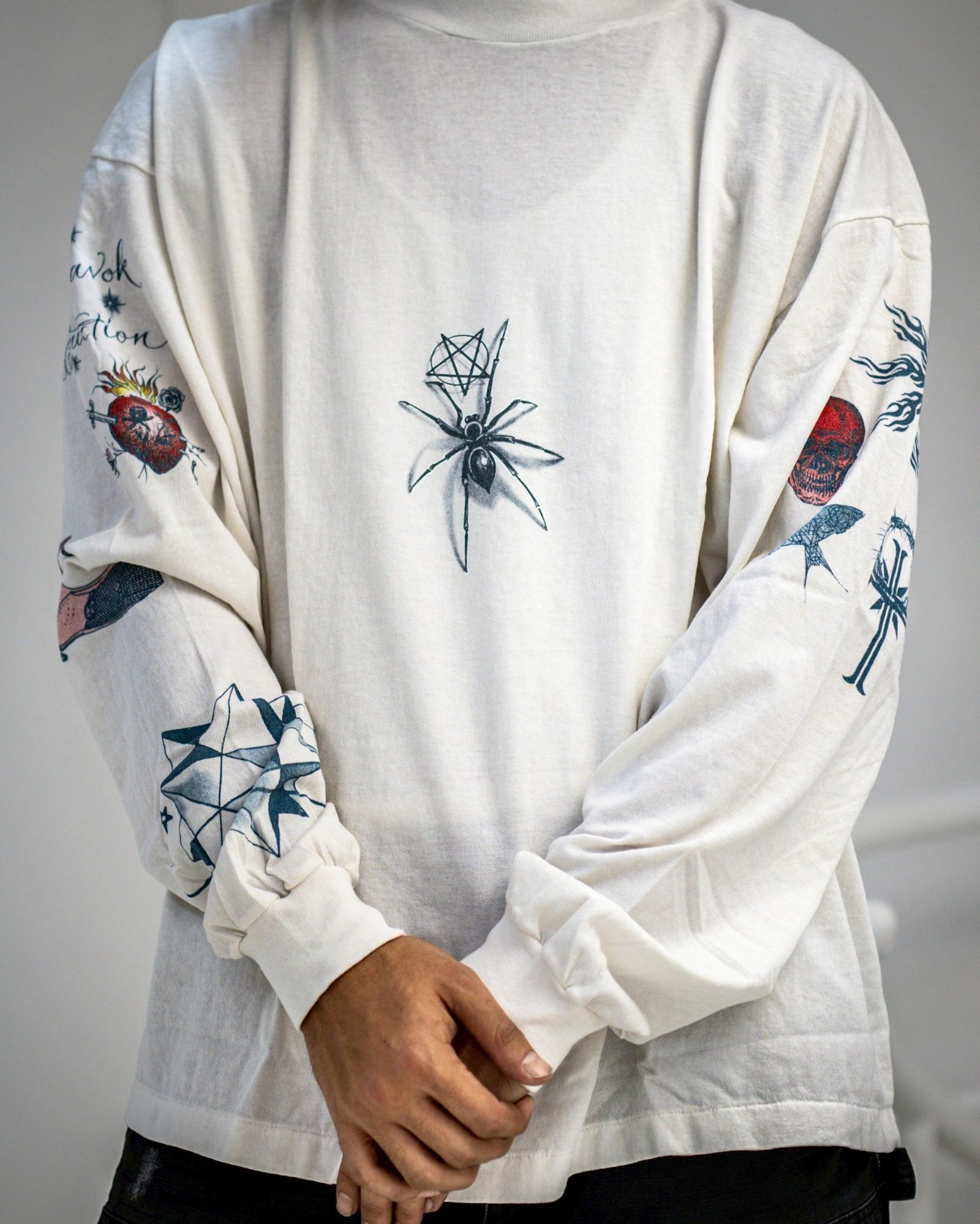 セントマイケル Tシャツ TATOO DW_LS TEE(SM-HR1-0000-C29)WHITE★9月13日(土)発売！