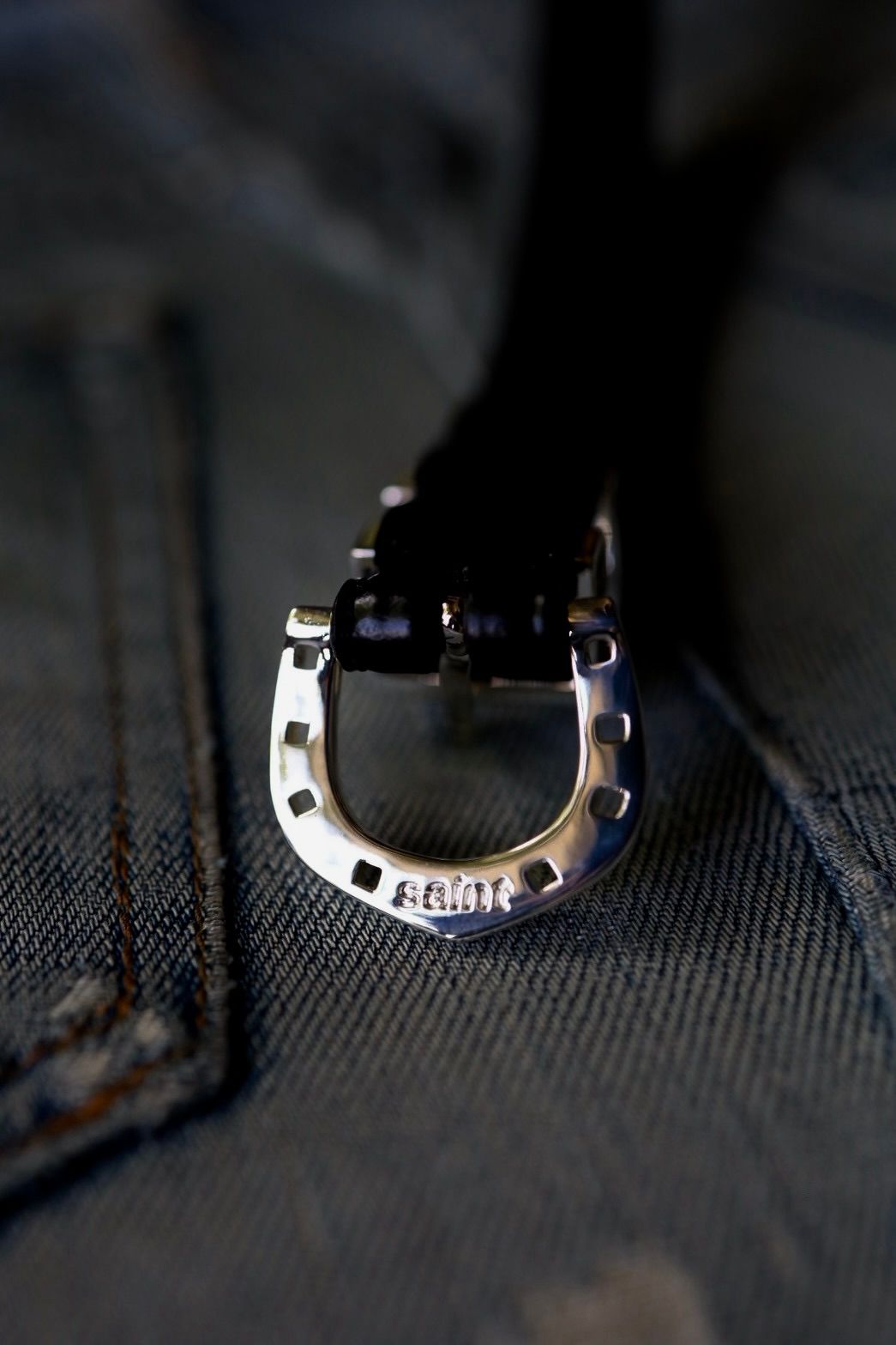 セントマイケル 26AW SAINT_BELT (SM-MK1-0000-082)BLACK×SILVER☆8月8日(土)発売！