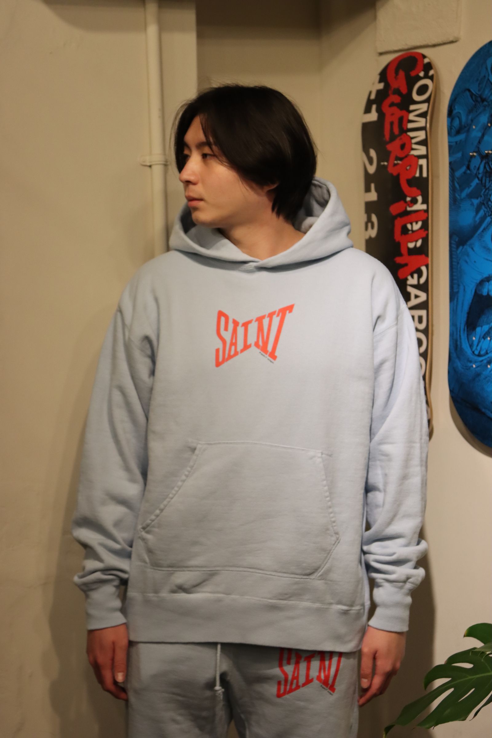 ©SAINT M×××××× 22SS HOODIE_LOGO"SAX BLUE"style.
