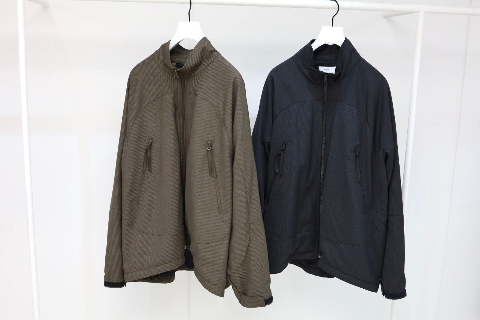 グラフペーパー Melange Pique Zip-up Stand Collar Jacket(GM263-30441)BROWN☆9月26日(土)発売！