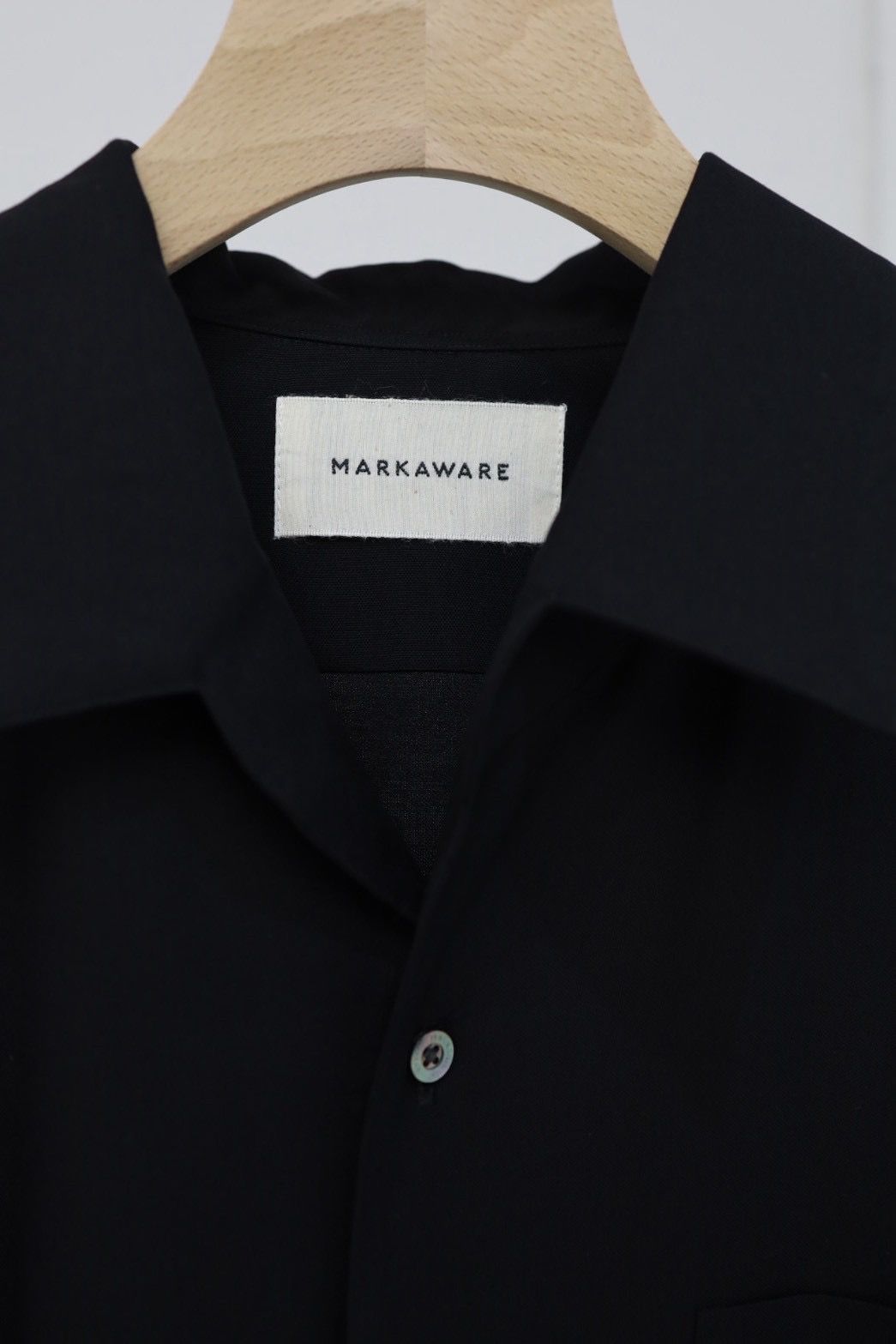 MARKAWARE 26SS ITALIAN OPEN COLLAR SHIRT(A26A06SH02C)BLACK☆新作発売！