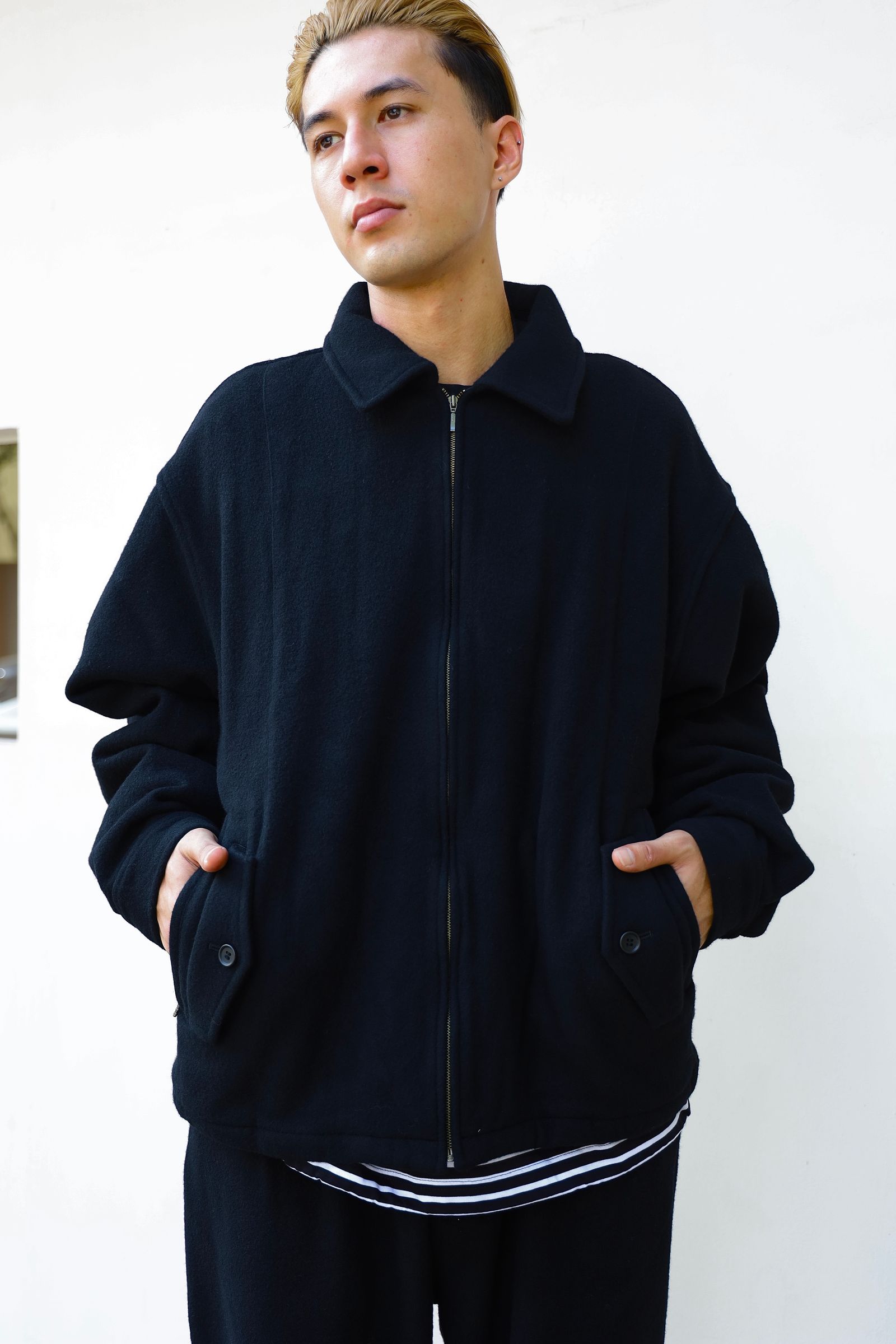 is-ness - イズネス24AW WOOL ZIP BLOUSON(24AW_26_1006AWJKWOOL01)BLACK | mark