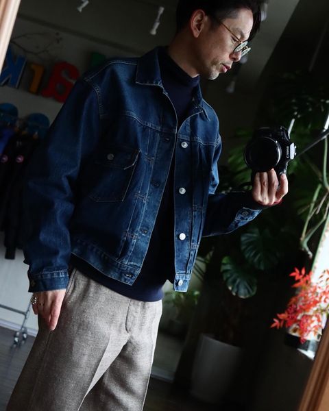 A.PRESSE Dead Stock Linen Trousersスタイル