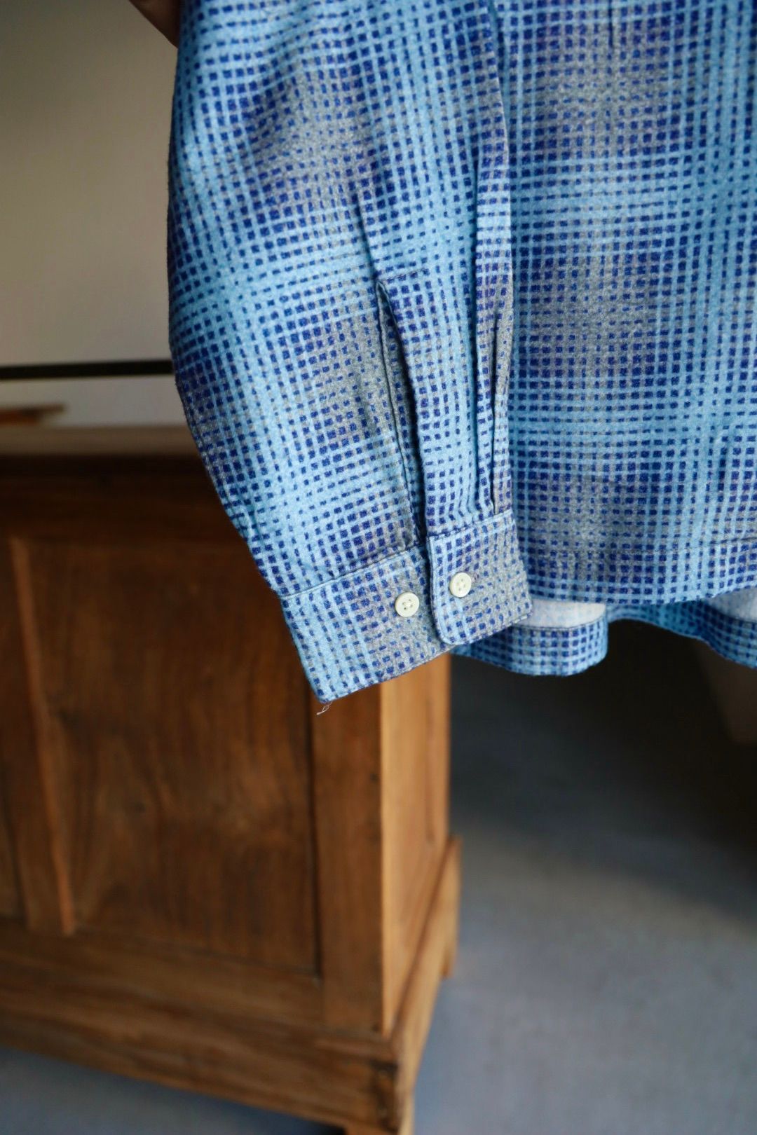 セダンオールパーパス FW25 Printed Plaid Flannel Open Collar Shirt(SD25F-SH02)Blue×Navy☆9月6日(土)発売！