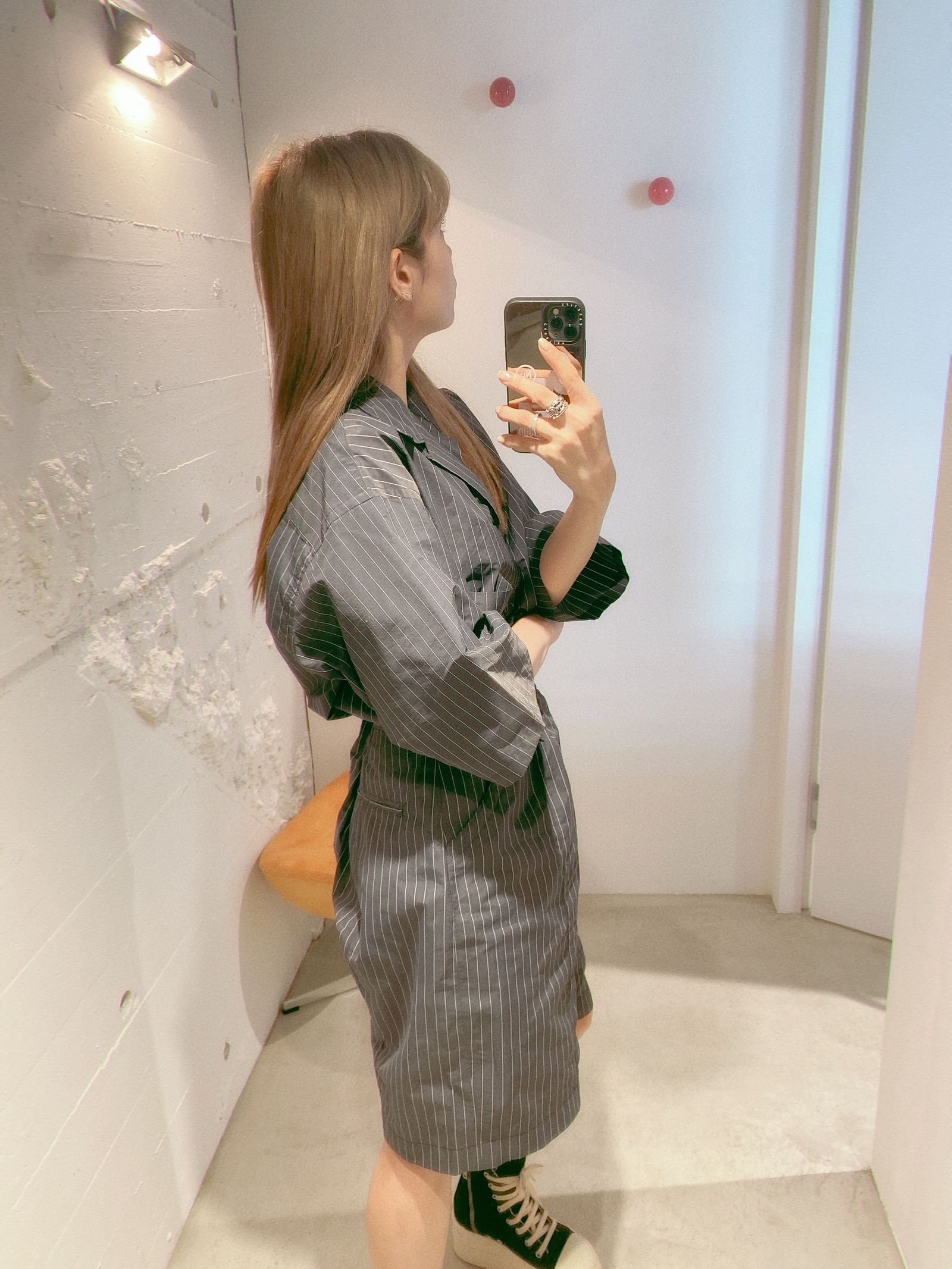 ヨーク24SS NYLON STRIPE WIDE SHIRT(YK24SS0708SH) BLACK