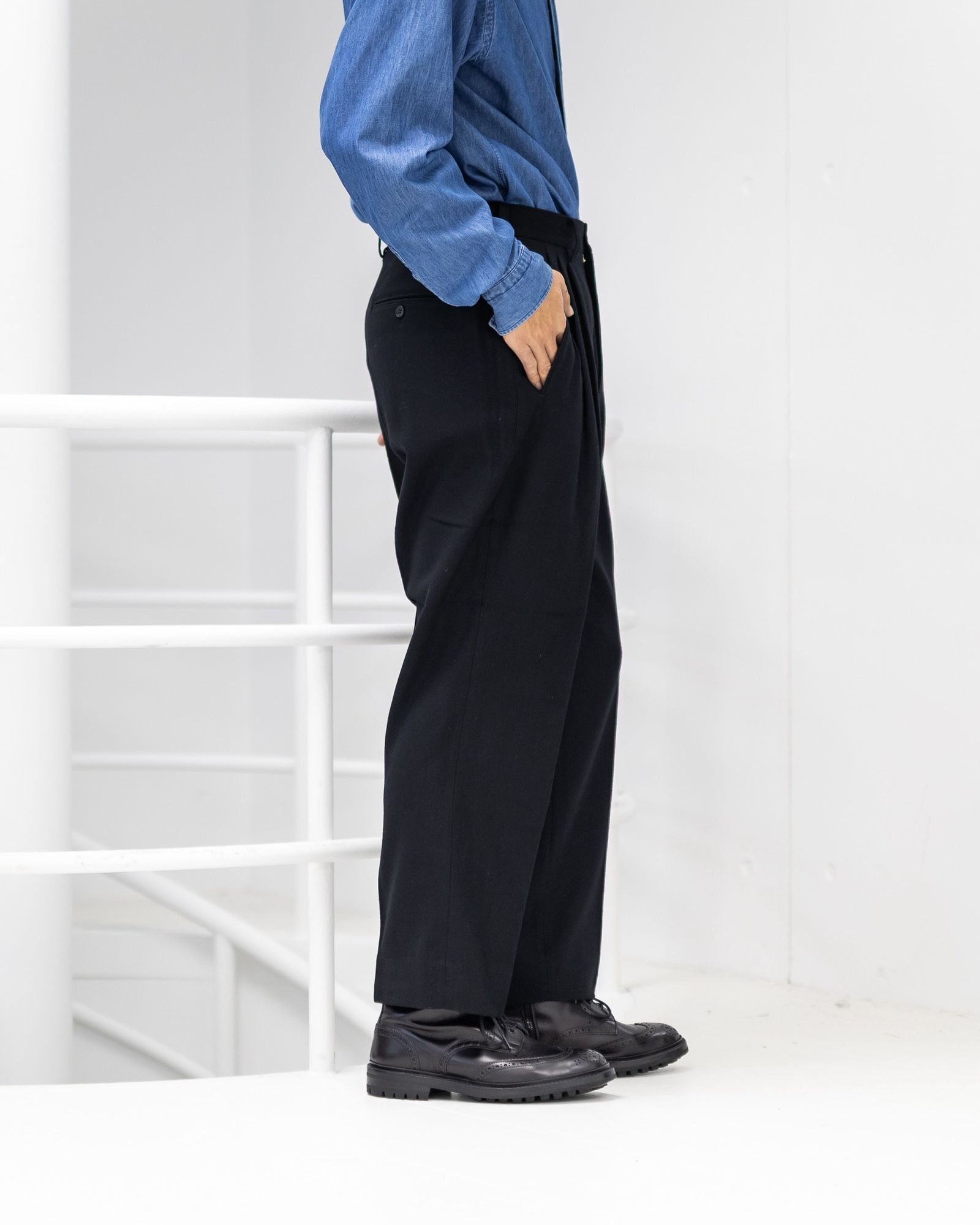 コムデギャルソンオム25FW ウールフラノパンツ(HP-P035-051)BLACK☆11月1日(土)発売！