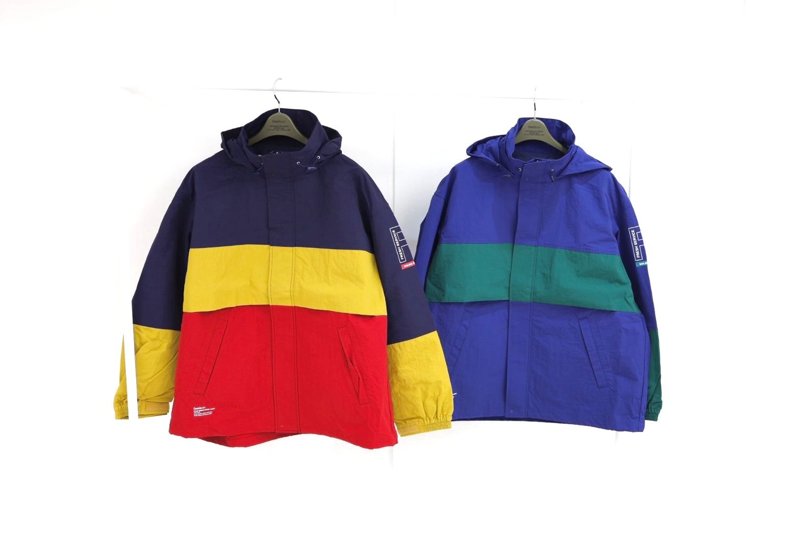 フレッシュサービス NYLON CANVAS SAILING JACKET (FSC261-30254)NAVY x RED