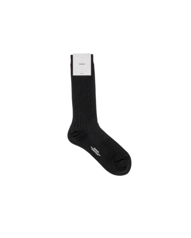 グラフペーパー26SS Graphpaper Rib Socks(GU261-90291B) BLACK☆1月24日(土)発売！