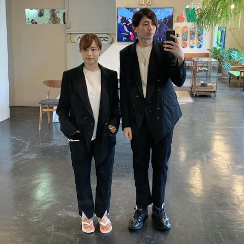 sulvam 2020AW Gabardine double jacket"BLK" style.2020.7.5.
