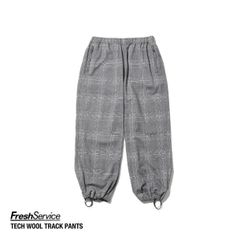 フレッシュサービス TECH WOOL TRACK PANTS(FSC244-40172)GRAY CHECK☆再入荷しました！