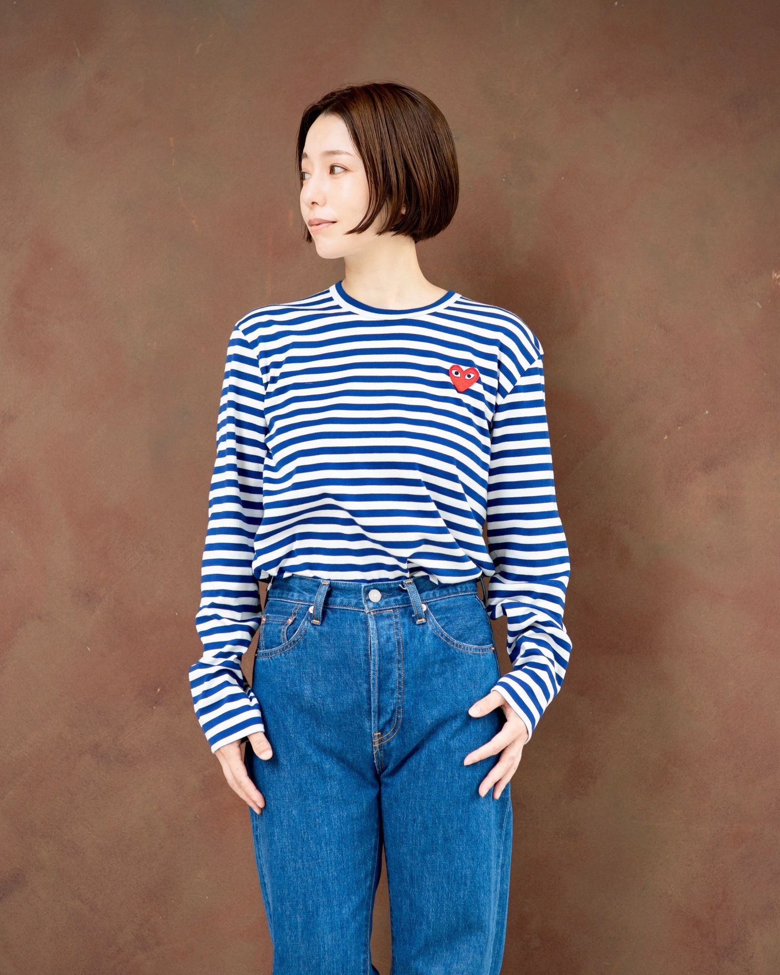 プレイコムデギャルソン ボーダーTシャツ (BLUE/WHITE)☆11月1日(土)再入荷！