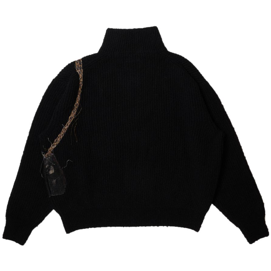 doublet ダブレット26AW TROMPE L’OEIL EMBROIDERY HALF ZIP KNIT (26AW56KN229)BLACK☆8月15日(土)発売！