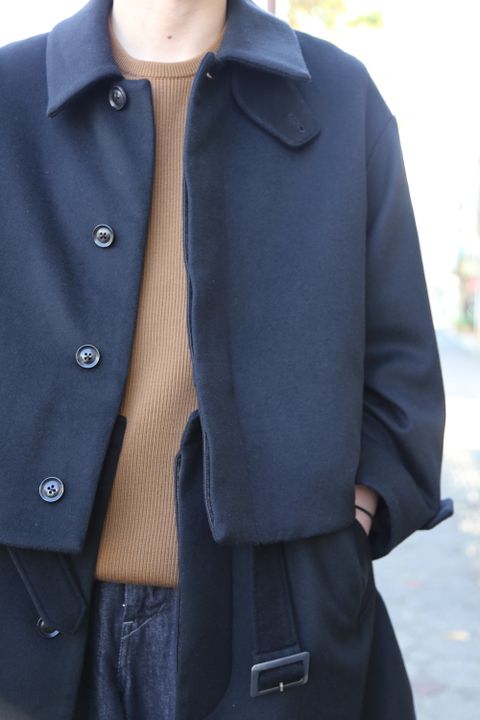 YOKE 新作 3WAY BAL COLLAR SHARE COAT(YK20AW0135C)"BLACK"style.2020.11.8.