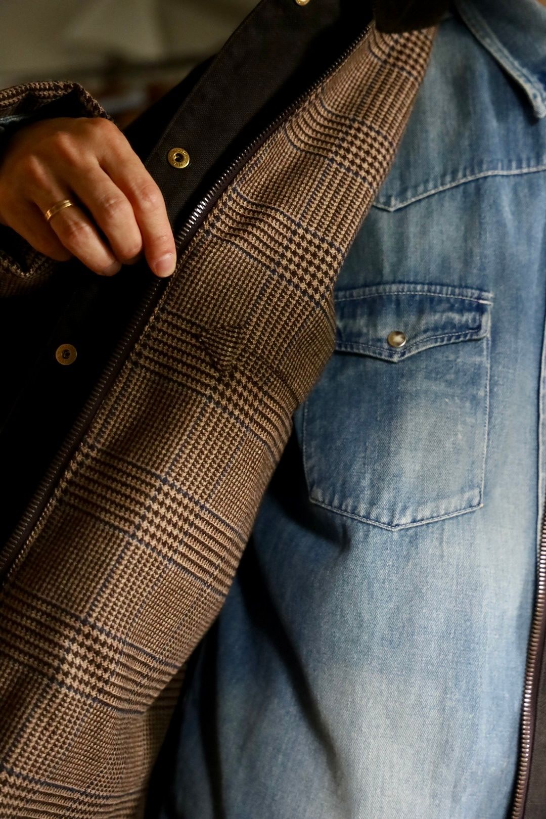 A.PRESSE 2026 STYLE2 Vintage Silk Hemp Riding Oiled Jacketスタイル