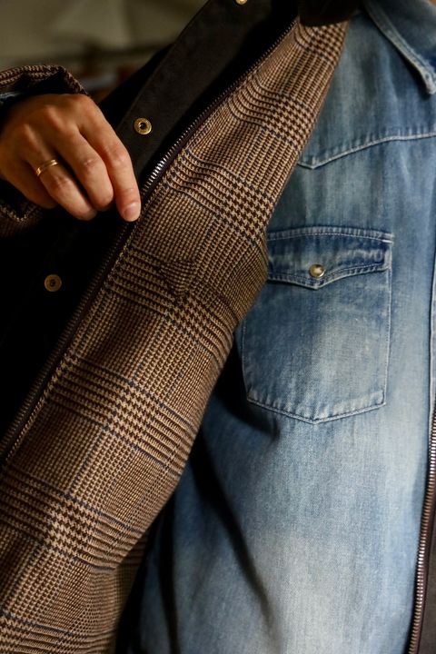 A.PRESSE 2026 STYLE2 Vintage Silk Hemp Riding Oiled Jacketスタイル