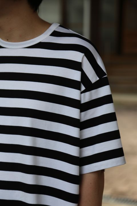 Graphpaper Border S/S Tee(GM203-70144B) style.2021.7.10.