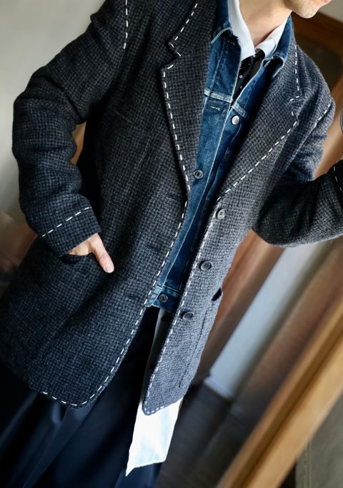 Yohji Yamamoto Y's 25AW HOUNDSTOOTH STITCH JACKETスタイル