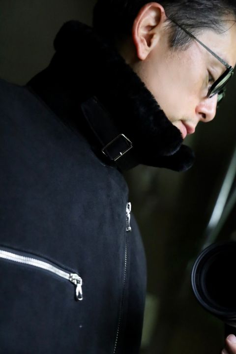 Graphpaper Sheep Mouton Aviator Jacketスタイル.2024.8.31.