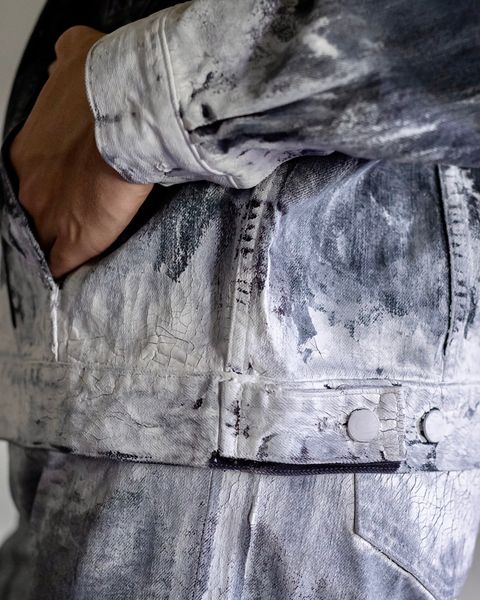 YOKE HAND PAINTED DENIM TRUCKER JACKET(BLACK)スタイル 8月24日(土)新作発売！