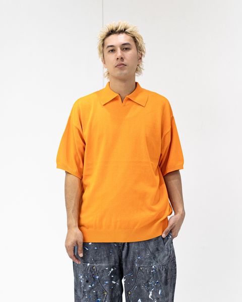 イズネス 26SS Knitted Polo Shirt (26SS_44_1008SSPOLO01)ORANGE☆新作発売！