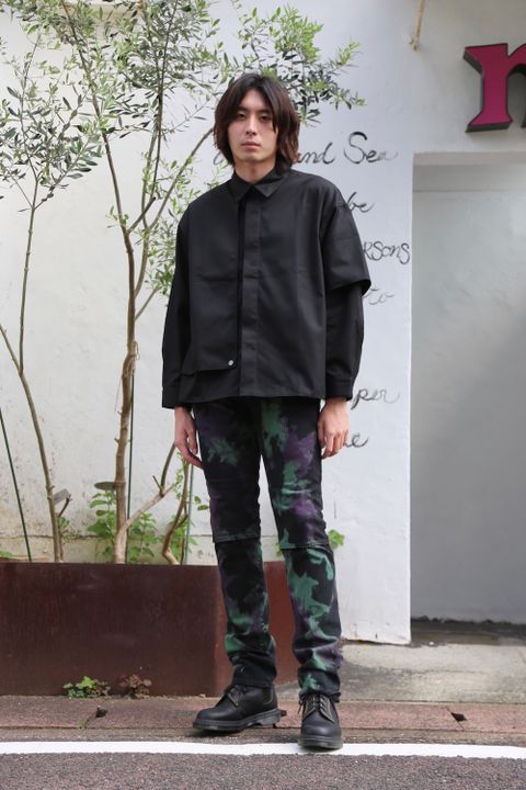 JieDa2020AW T/C FLAP SHIRT "BLACK"(Jie-20W-SH07-B) style.2020.7.17.