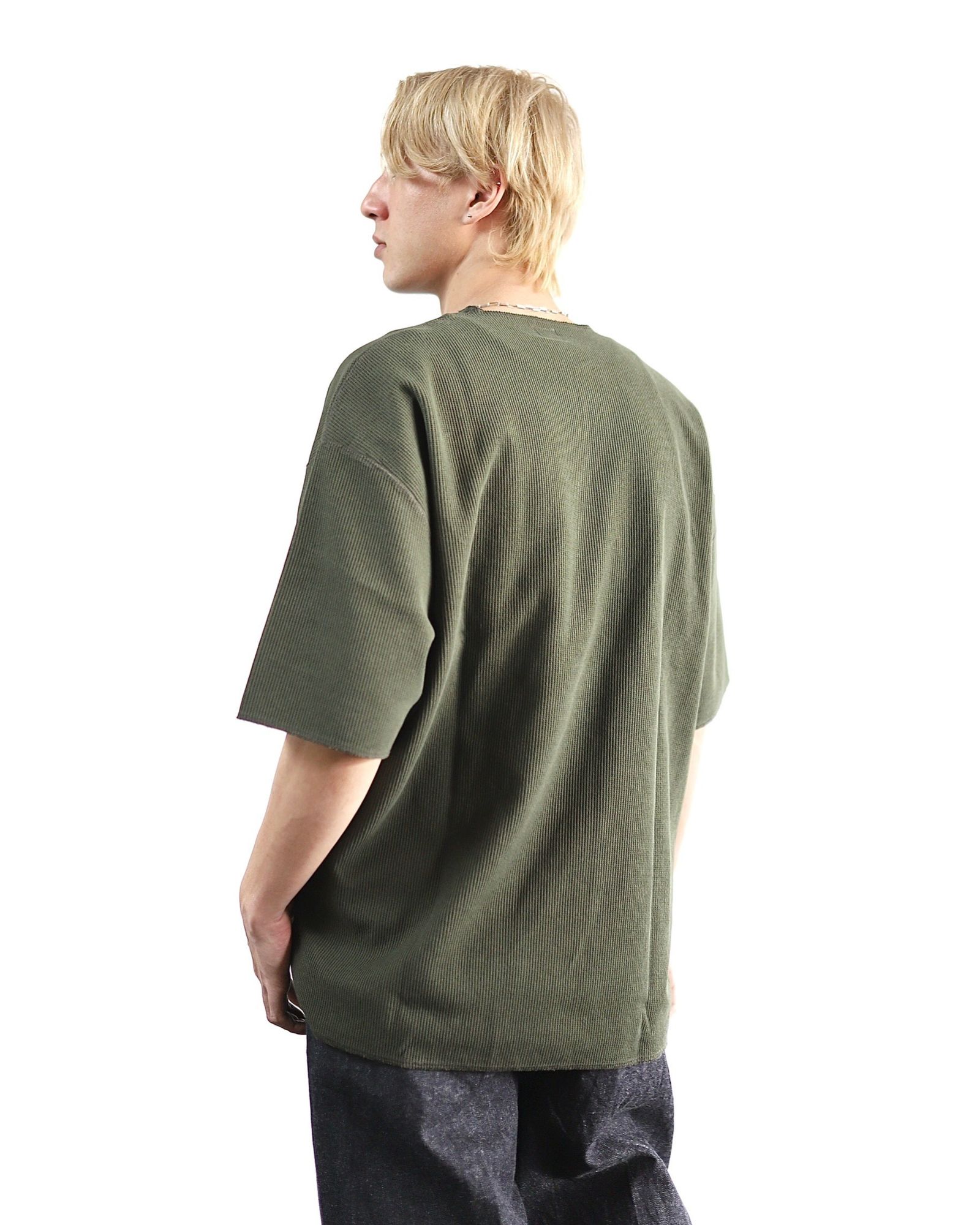 ブラームスルーツストック24SS Rough&Smooth Thermal Over-neck(Olive) style 2024.3.21