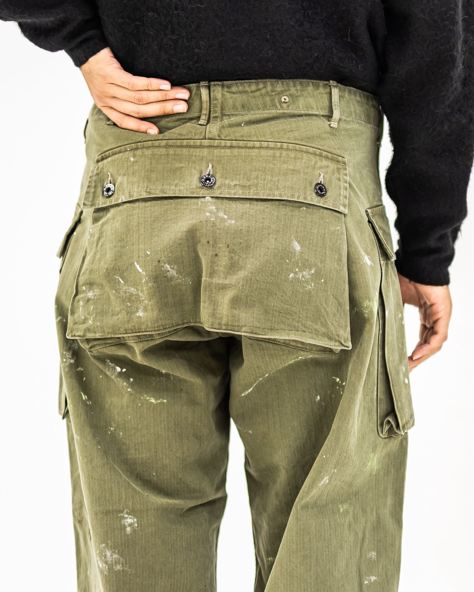 BOW WOW 25FWバウワウ PAINT STAINED USMC P-44 HBT TROUSERS(BW252-PU4HT)PAINT STAINED OD★10月11日(土)発売！