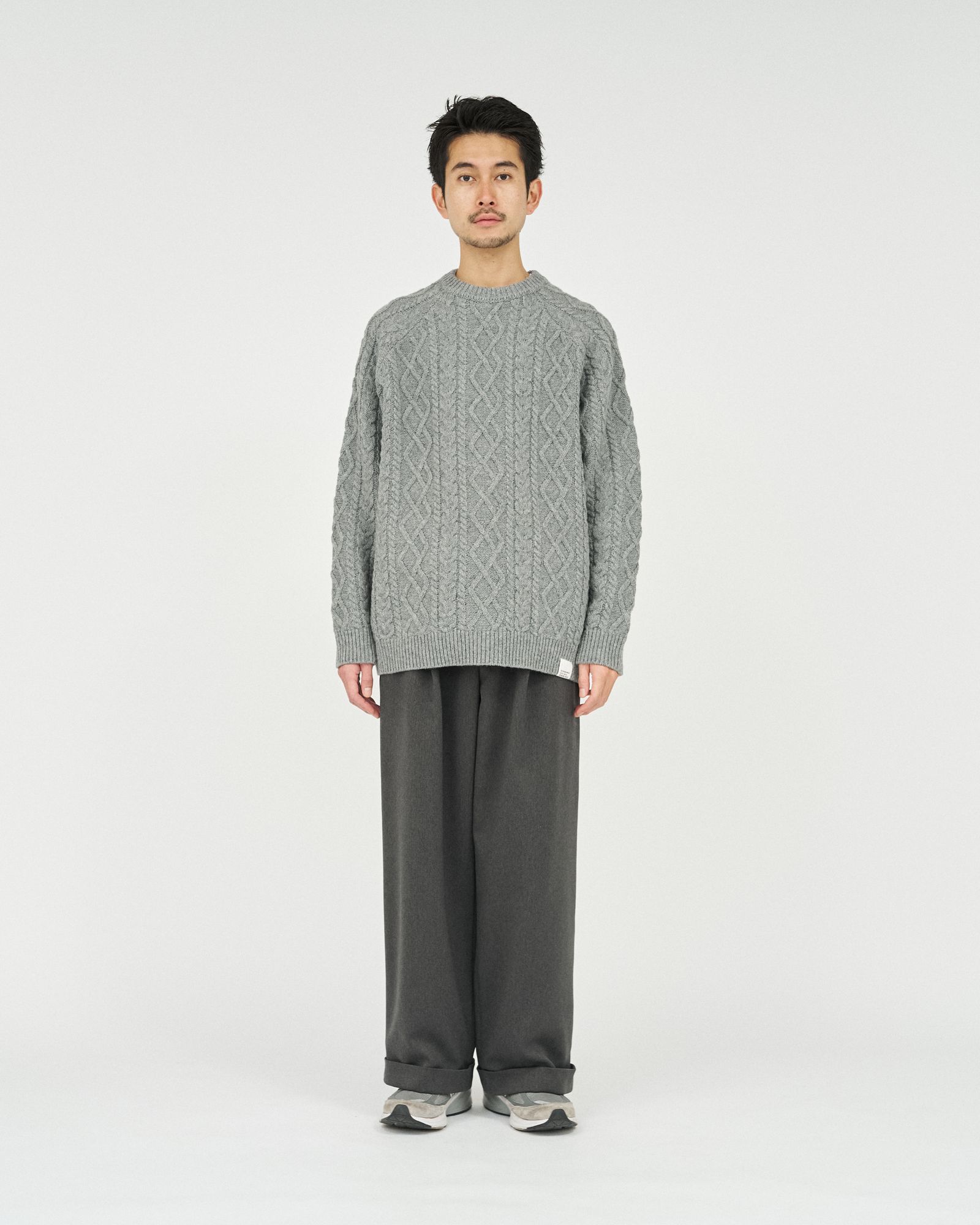 フレッシュサービス SHETLAND WOOL x SOLOTEX® TECH FISHERMAN SWEATER (FSC253-80165)H.GRAY★10月18日(土)発売！