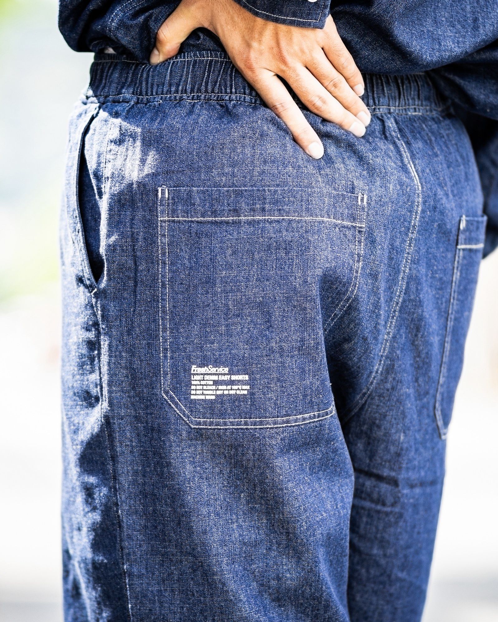 フレッシュサービス LIGHT DENIM EASY SHORTS (FSC252-40047)DARK FADE