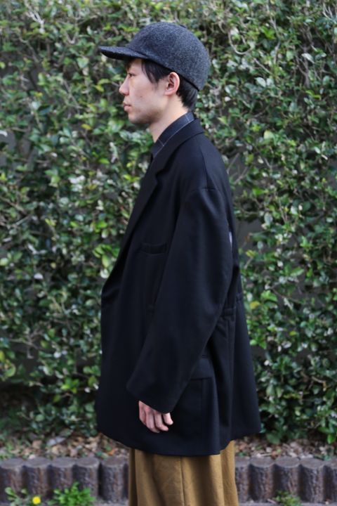 YOKE WOOL FLANNEL 11XL JACKET COAT"BLACK"Style.2020.11.16.