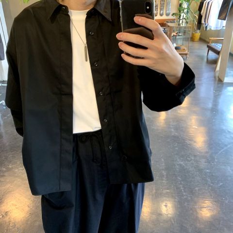 JieDa2020AW T/C FLAP SHIRT "BLACK"(Jie-20W-SH07-B) style.2020.7.24.