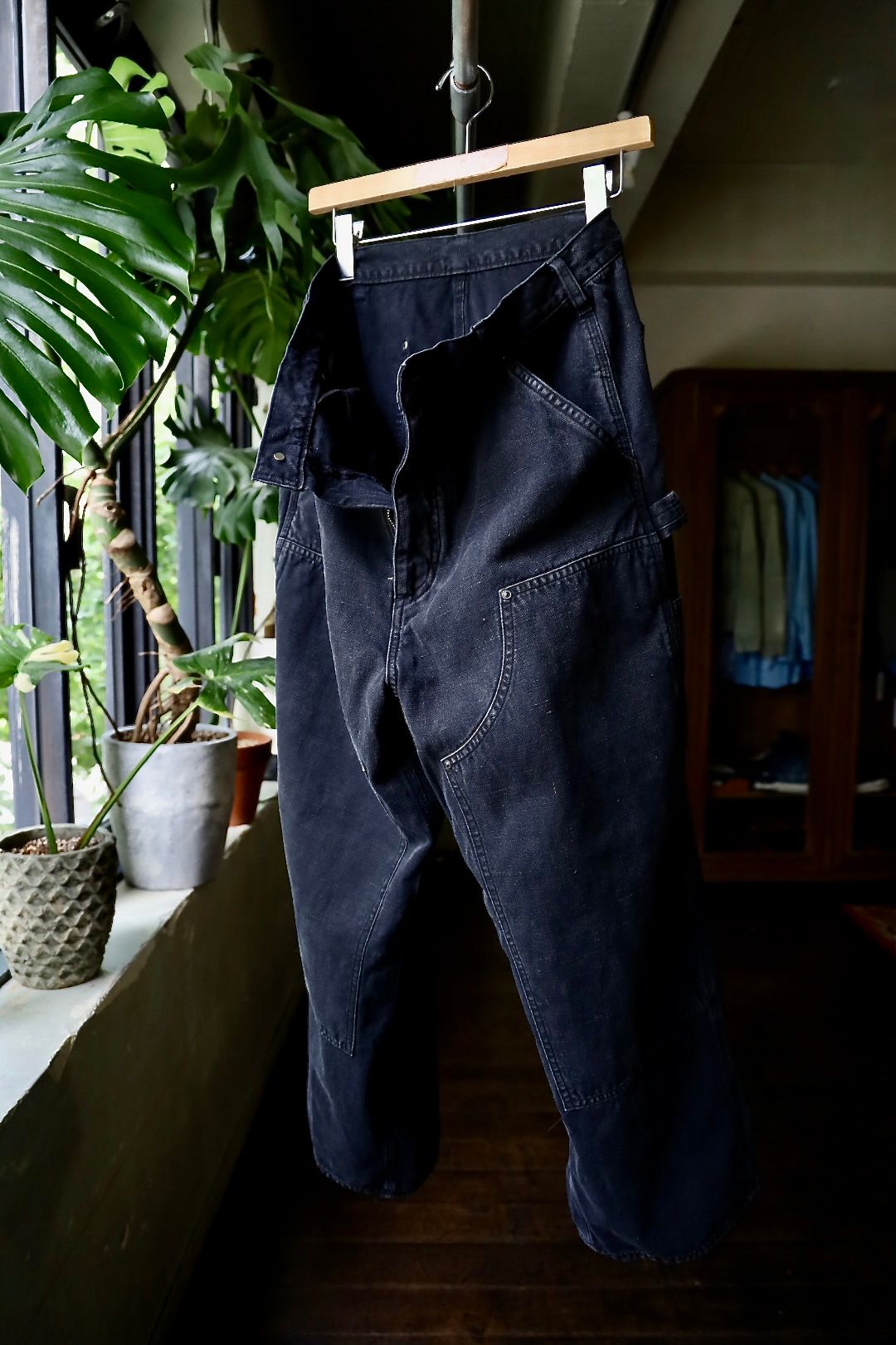 A.PRESSE - Silk Hemp Double Knee Pants( 24AAP-04-10H )BLACK7 A.PRESSE - Silk Hemp Double Knee Pants( 24AAP-04-10H )BLACK7