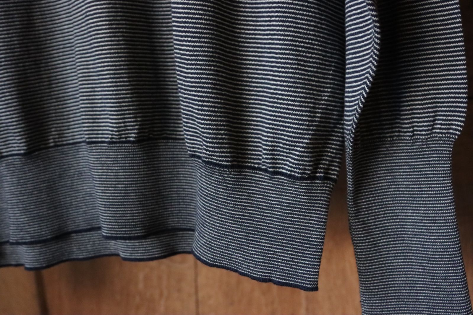 アプレッセ24SS ポロシャツ High Gauge L/S Striped Polo Shirts(24SAP-03-05K)NAVY×ECRU☆2月10日(土)発売！