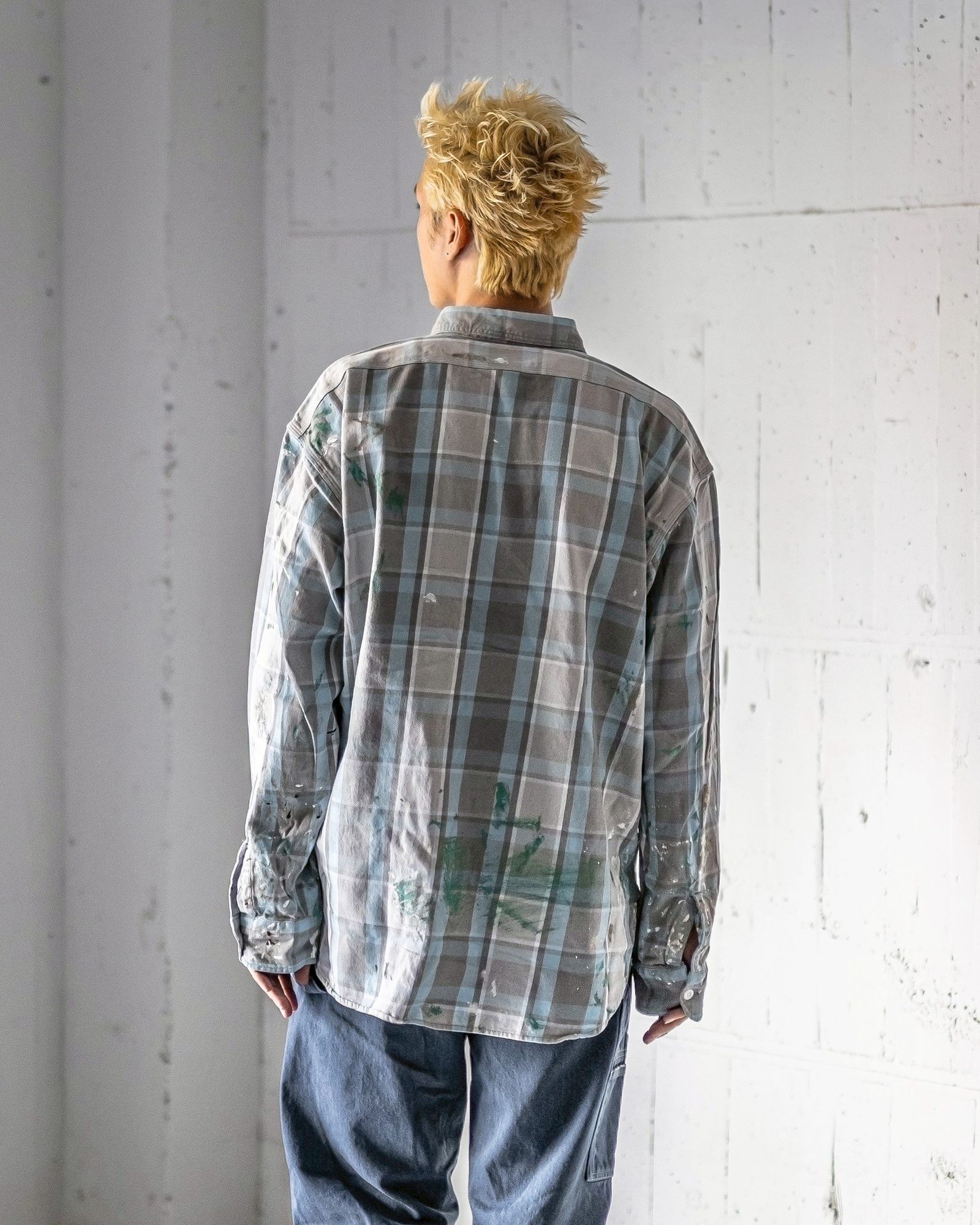 BOW WOW 25FWバウワウ PAINTER'S FLANNEL SHIRT(BW252-PPSFS)AGED L.BLUE X O.WHITE★9月13日(土)11:00発売！