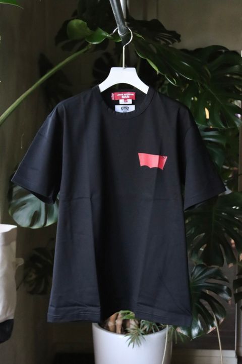 ジュンヤワタナベマン 22FW Levi'sコラボ プリントTシャツ(WJ-T904-100) BLACK