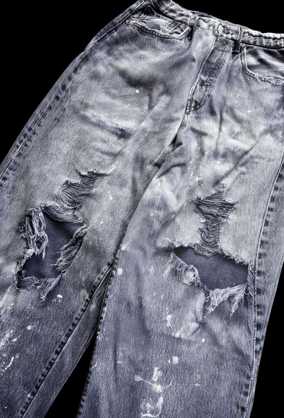 トーキングアバウト ジ アブストラクション 25AW DENIM PRINT FLEECE LINING WIDE PT(2526AW-PT-002F)BLACK☆新作発売！