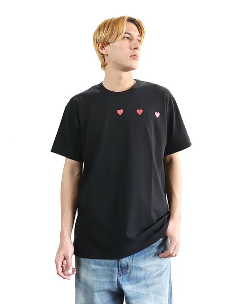 PLAY COMME des GARCONS 24SS PLAY HORIZONTAL 3 HEART S/S T-SHIRT 2024.3.2