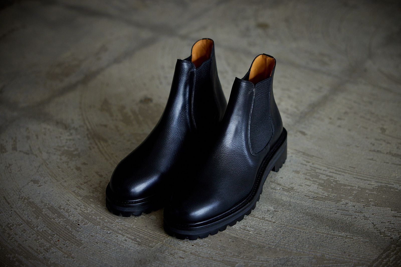 FOOTWORKSフットワークス サイドゴアブーツ Side Gore Boots in Grain Leather(F03-0001_M)BLACK☆新作発売！
