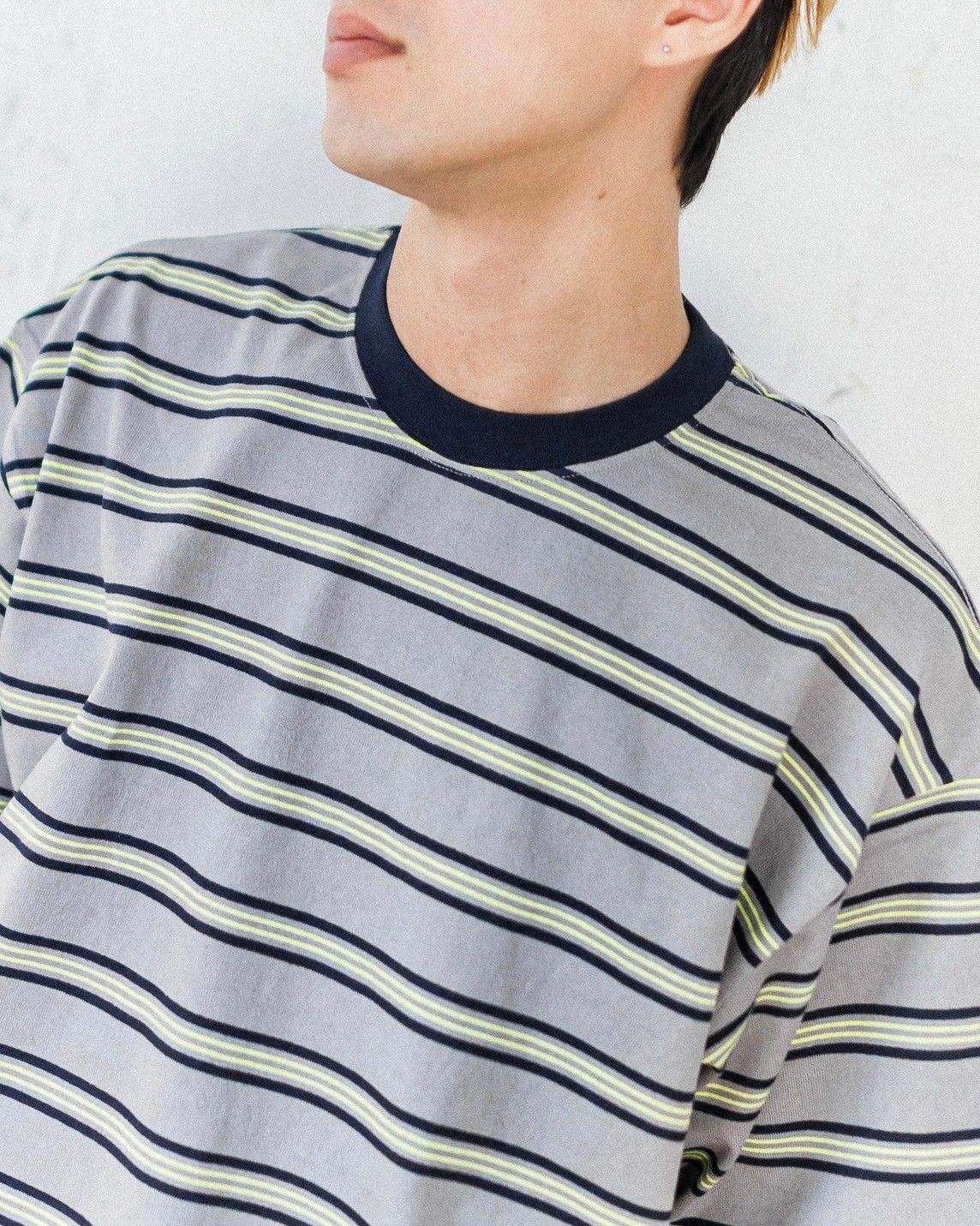 フレッシュサービス MULTI BORDER S/S TEE(FSC251-70121)GRAY