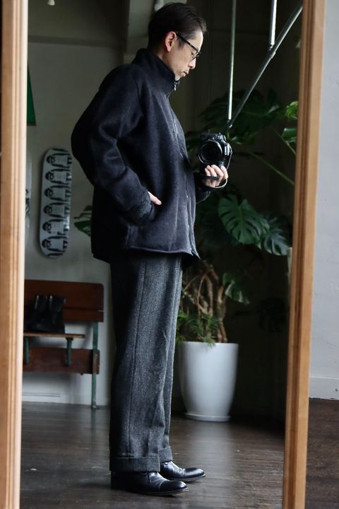 blurhms 22FW Cotton Silk Fleece ZIP Jacketスタイル.2022.9.25.