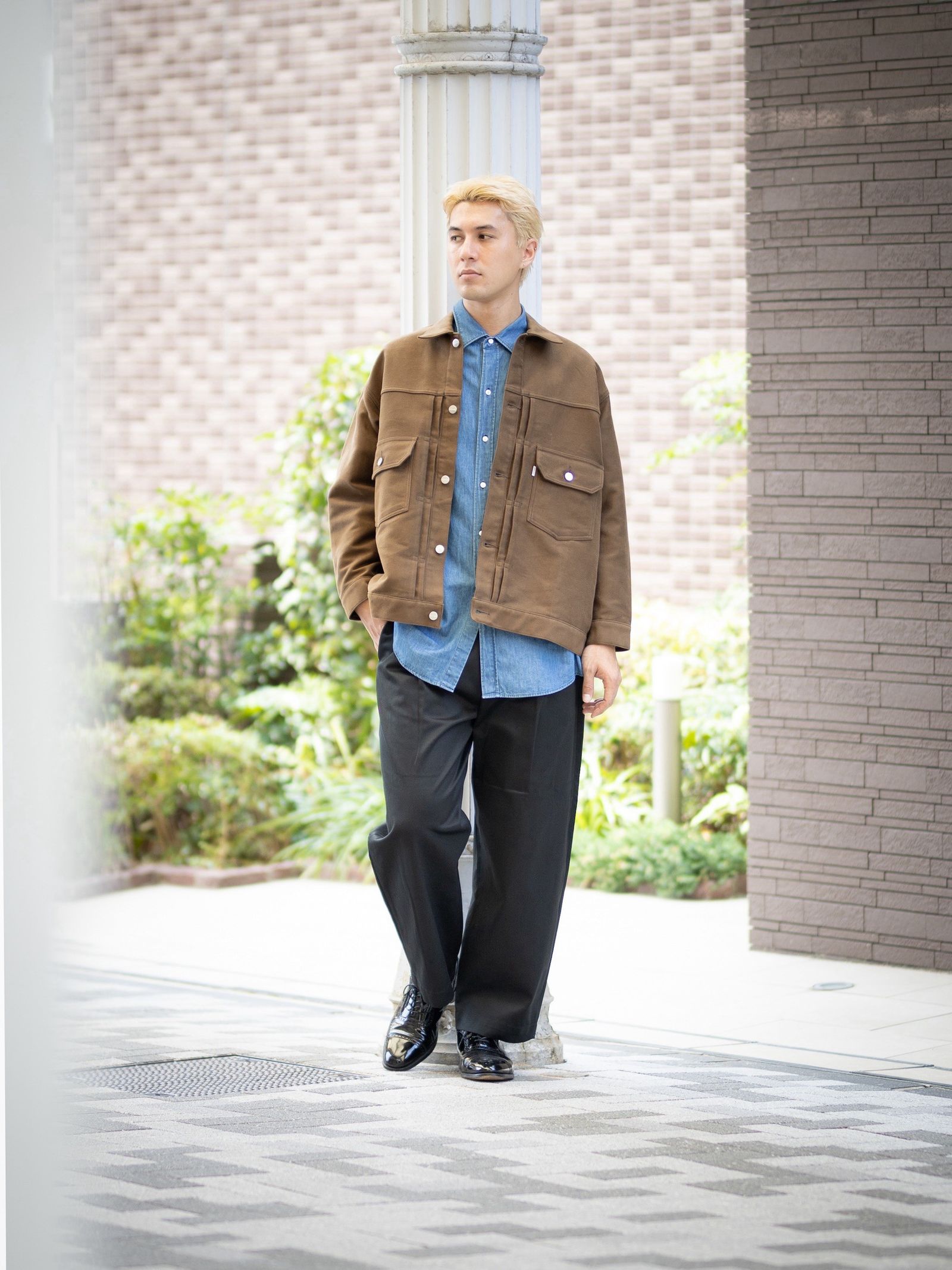 Graphpaper Westpoint Chino Wide Tapered Trousers (BLACK) MARKスタイル