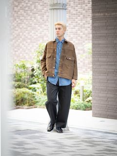 Graphpaper Westpoint Chino Wide Tapered Trousers (BLACK) MARKスタイル