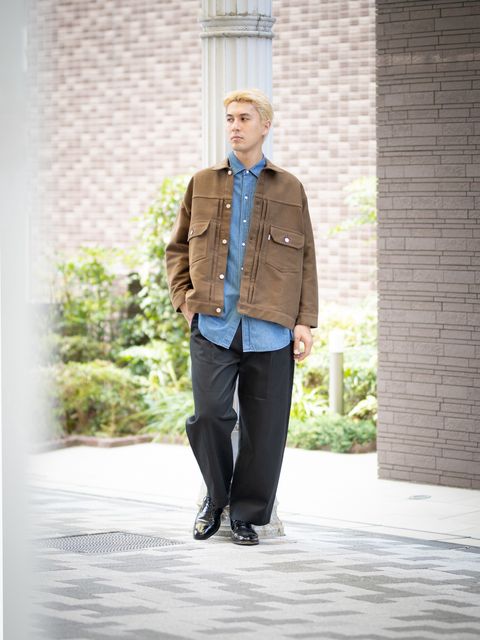 Graphpaper Westpoint Chino Wide Tapered Trousers (BLACK) MARKスタイル