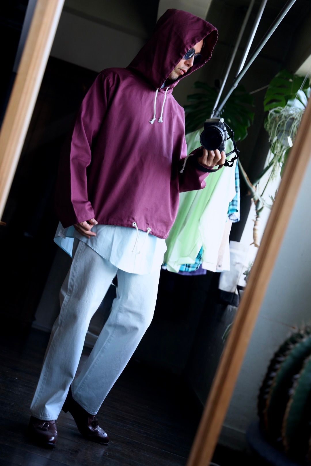 ファウンダ 25SS OXFORD HOODIE(015FD251013)BORDEAUX