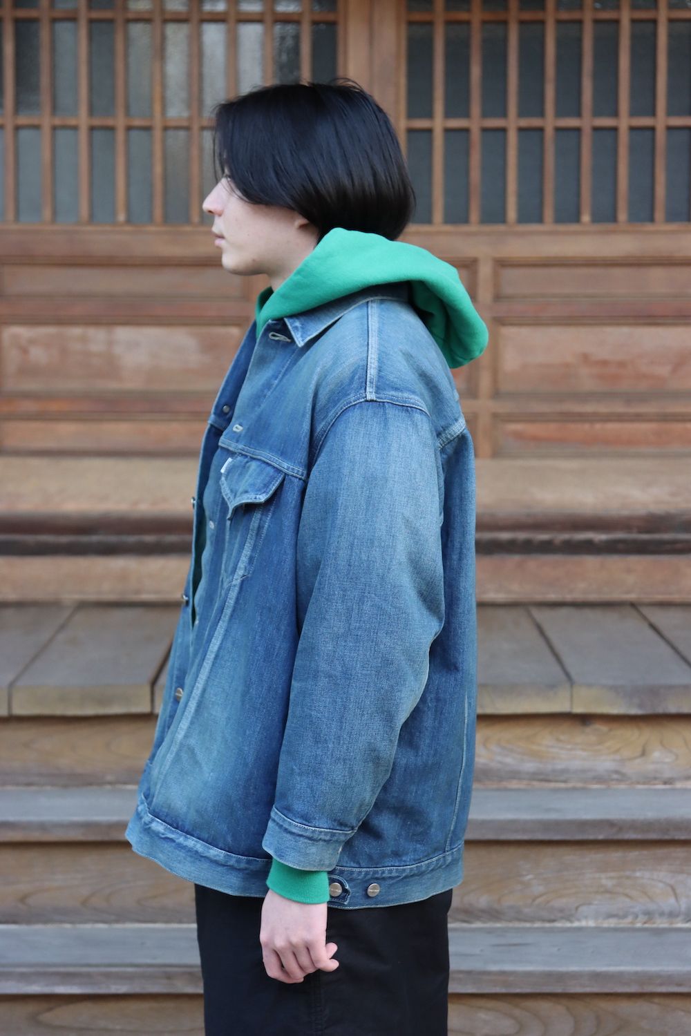Graphpaper Selvage Denim Trucker Jacket(GU221-30027B) style